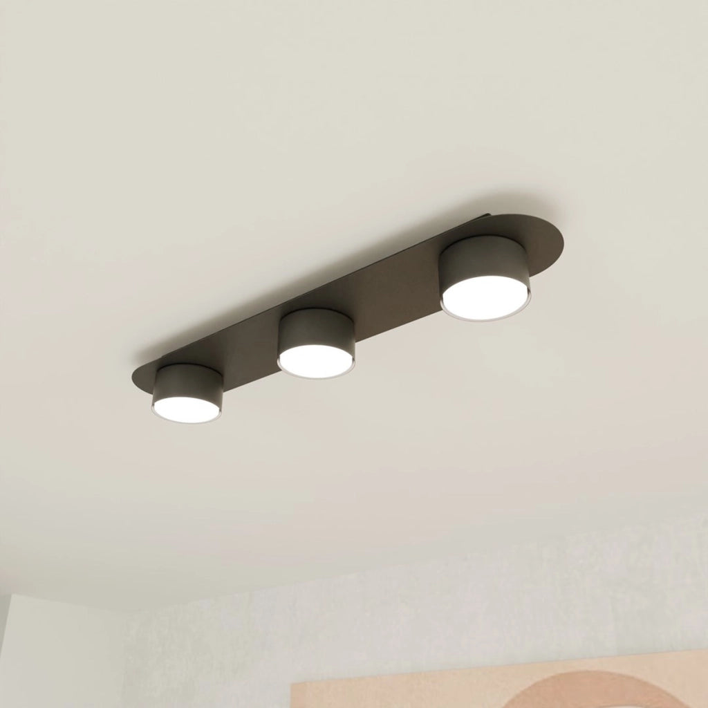 Lampada a sospensione Diaz minimalista in acciaio nero opaco