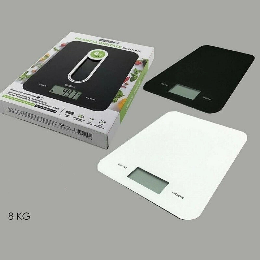 Trade Shop - Bilancia Digitale Da Cucina A Batteria 8kg Display Lcd Luminoso 2 Colori 580002 -