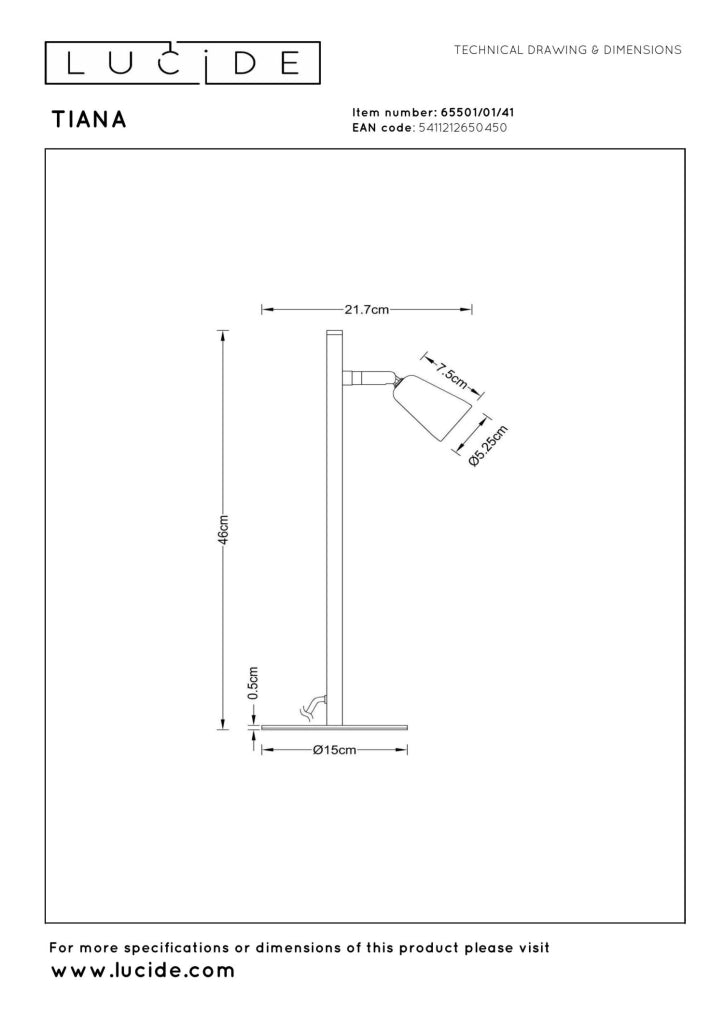 Lampada da tavolo TIANA 1xGU10 taupe metallo Lucide