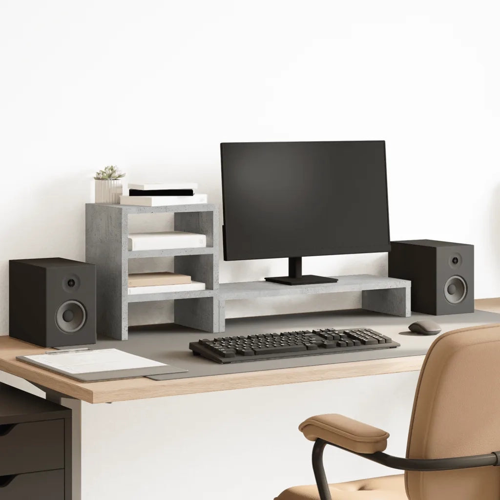 Supporto Monitor con Organizzatore Grigio Cemento in Truciolato CFW9263672