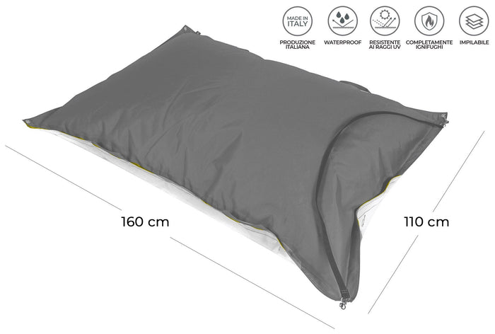 Cuscinone Slitta per Neve 160x110 cm in Acrilico Pomodone Scivolone Sabbia