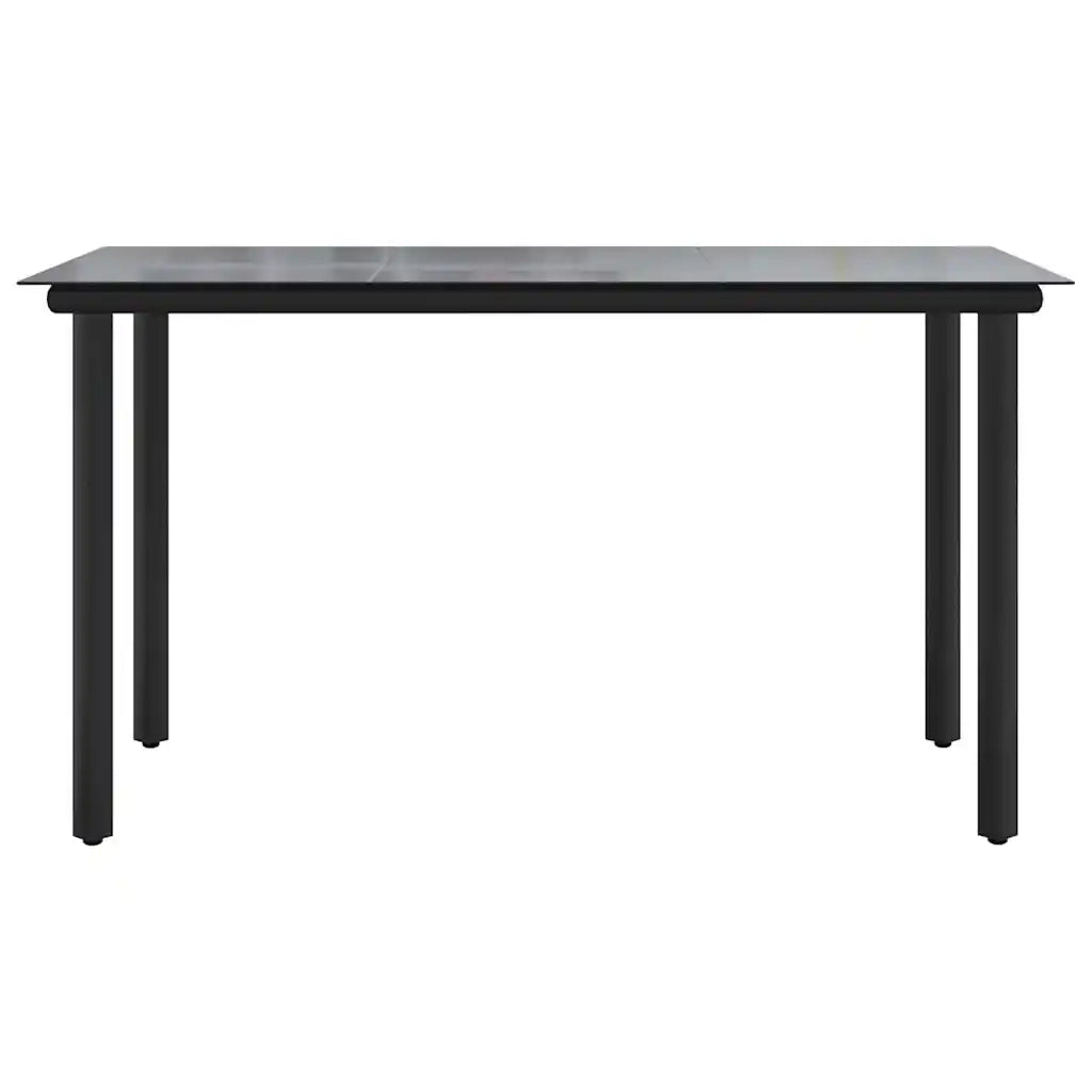 Set da Pranzo da Giardino 7 pz Nero in Rattan PVC 3099213