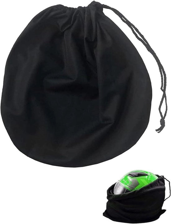Sacchetto per casco grande sacchetto per casco da sella borsa da sella portatile con schienale (nero)