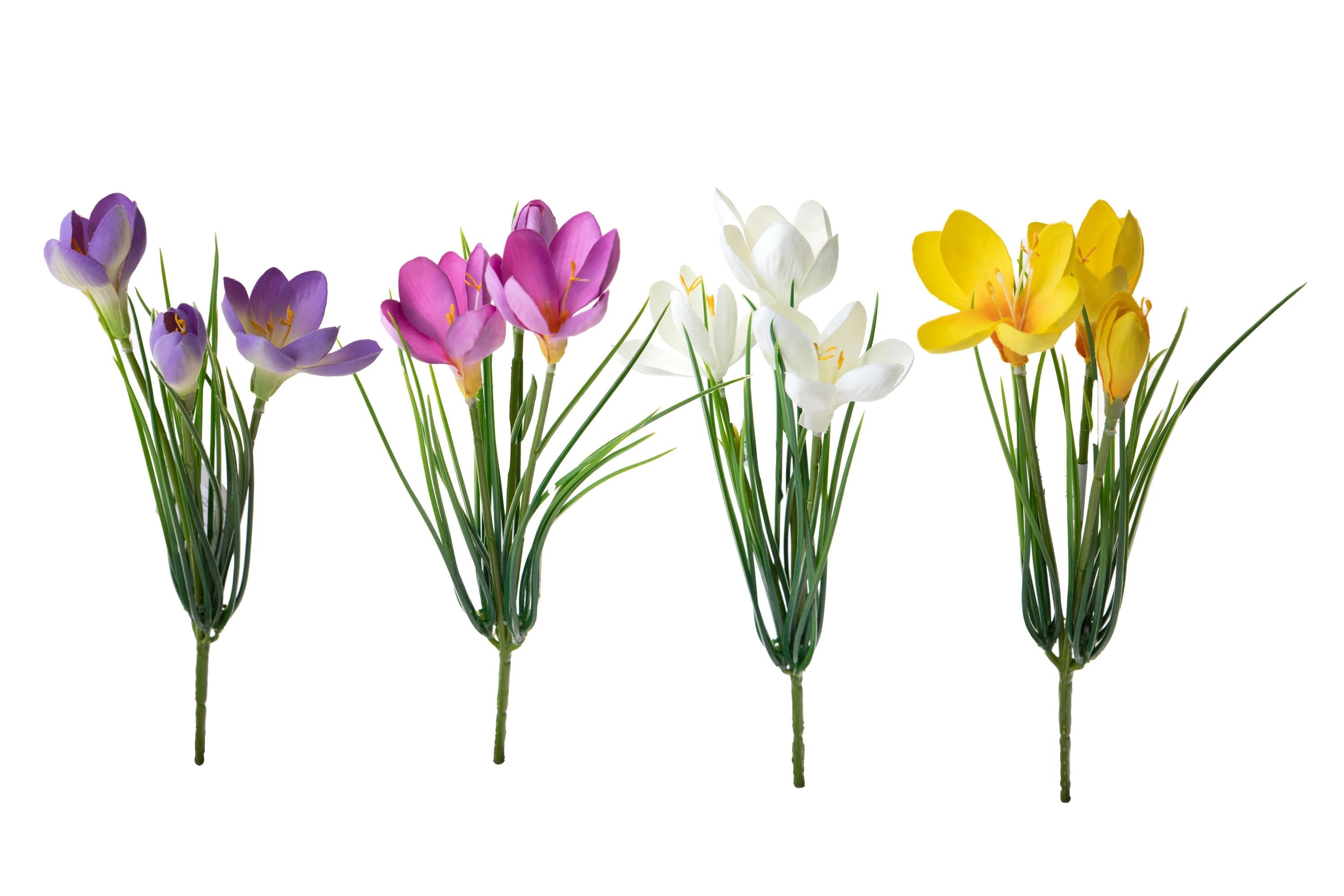 Set 12 Fiori Artificiali Crocus per 3 H 30 cm