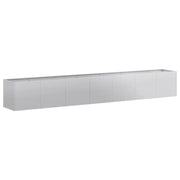 Fioriera rettangolare moderna per esterni 280 x 40 x 40 cm realizzata in acciaio zincato grigio 02_0051483