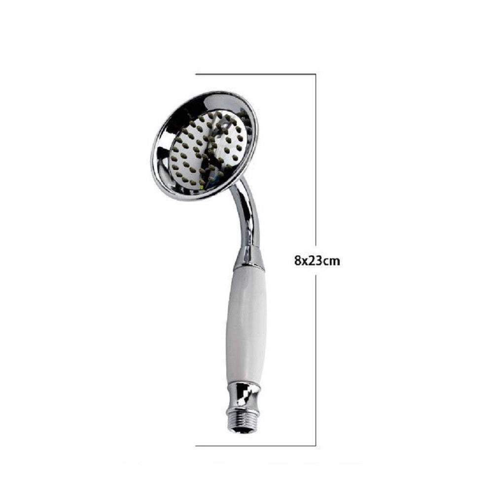 Trade Shop - Soffione Doccia Vasca Stile Retrò Abs Cromato Lucido Attacco 1/2 Doccetta 69040 -