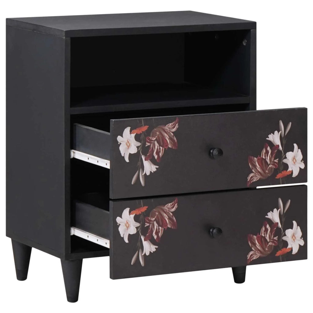 Comodino | Armadio da Notte | Mobiletto da notte Multicolore 50 x 33 x 60 cm Legno di mango massello
