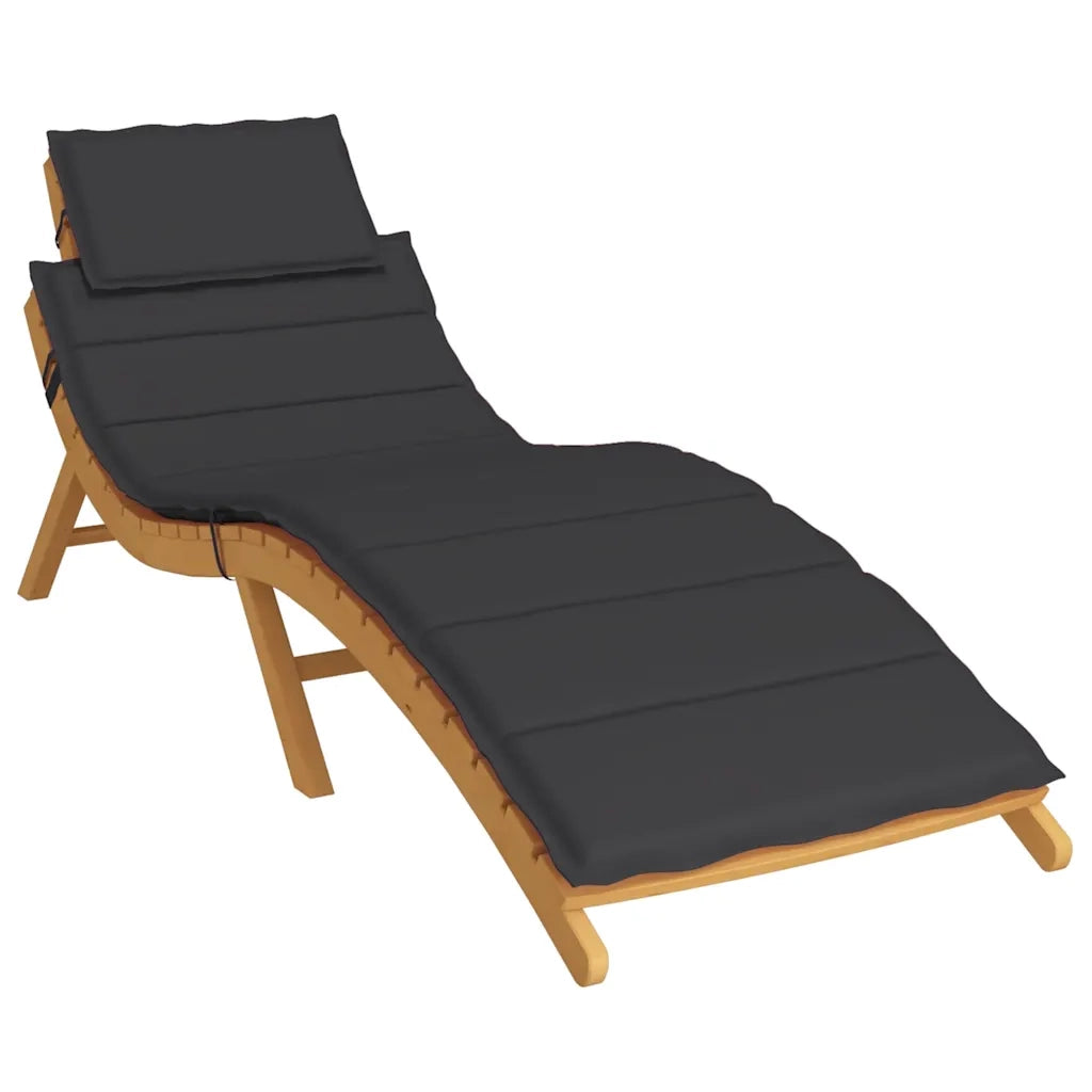 Cuscino per Lettino Nero 186x58x4 cm in Tessuto Oxford 314165