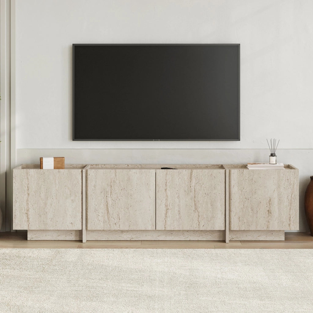 Porta TV in legno "Lowen" - 180 x 35 x 46 cm - Travertino