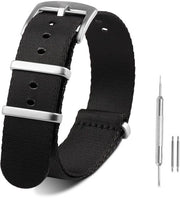 Cinturino orologio - Premium nylon ballistico - Nero - Comodo e respirabile - 20 mm - Adatto per Garmin - Modello universale