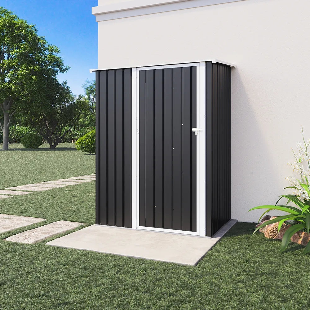 Casetta da giardino in acciaio zincato nero 1,51x1,03xh1,96 m - 48kg- 1,55 metri quadri
