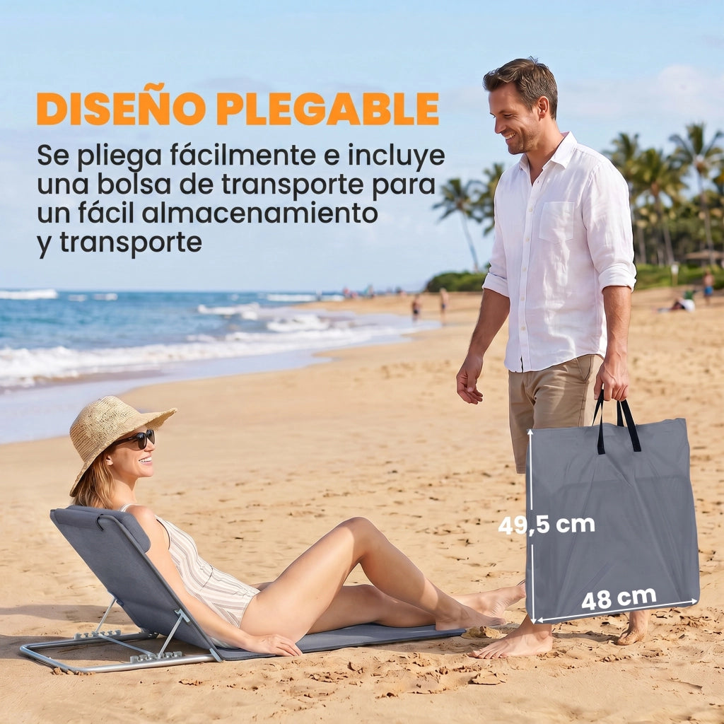 Poltrona Reclinabile Massaggiante con Poggiapiedi ¨C Zephmum ¨C Grigio Tessuto 134x48x33-43 cm