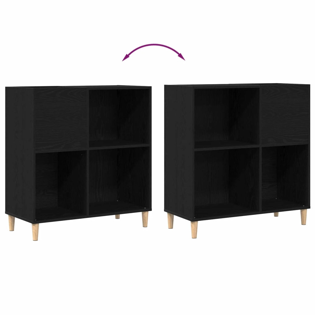 Mobile porta vinili Rovere Nero 84,5 x 38 x 89 cm 862870