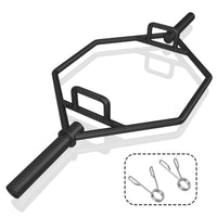 Barra esagonale pieghevole con manici zigrinati di sicurezza, Barra esagonale pieghevole per sollevamento pesi Nero-Sollevamento pesi