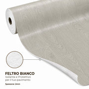 1 x 15 m (15 m²) Pavimento Vinilico a Rotolo Effetto Legno Rovere Tortora – Spessore 2 mm con Feltro Fonoassorbente