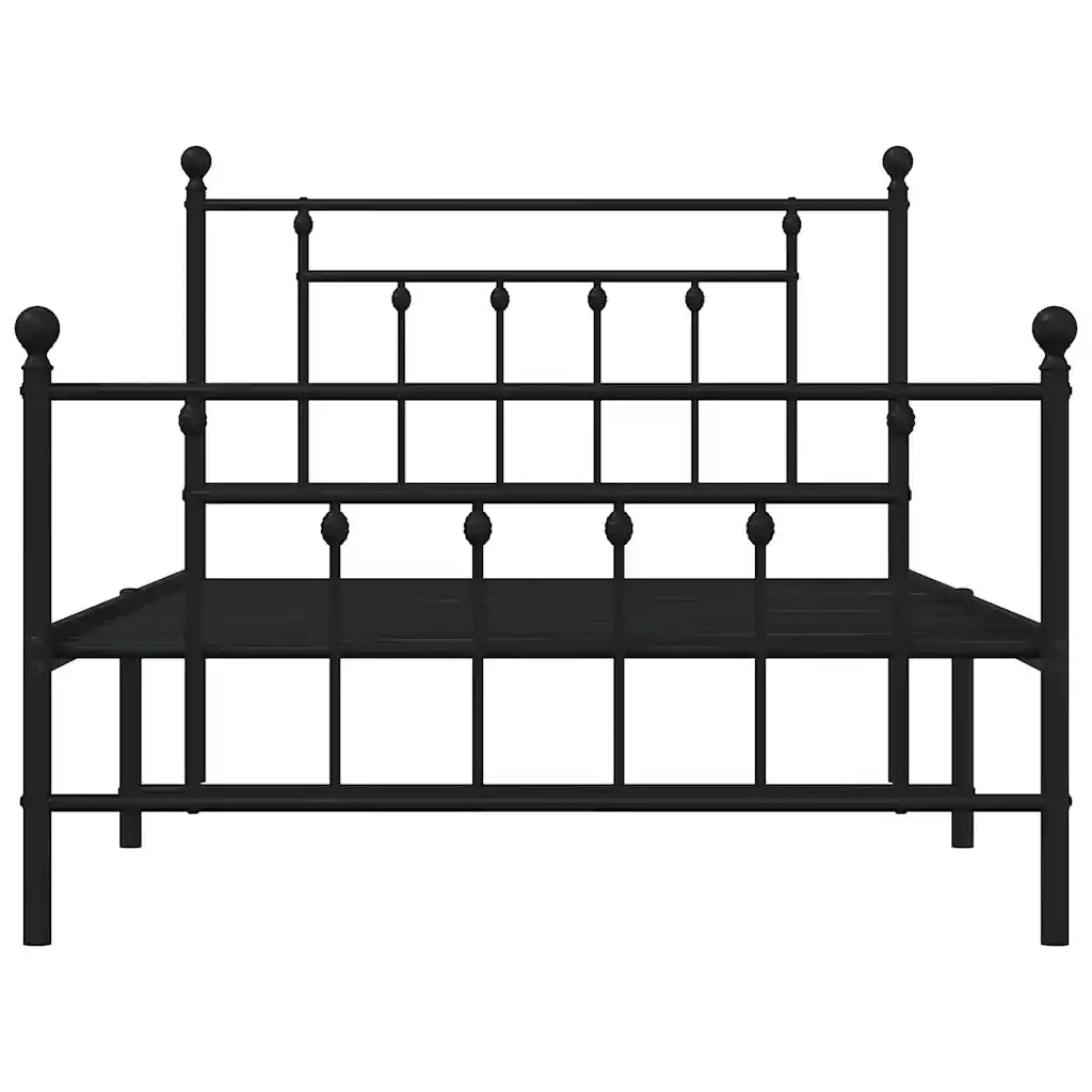 vidaXL Giroletto con Testiera e Pediera Metallo Nero 100x200 cm