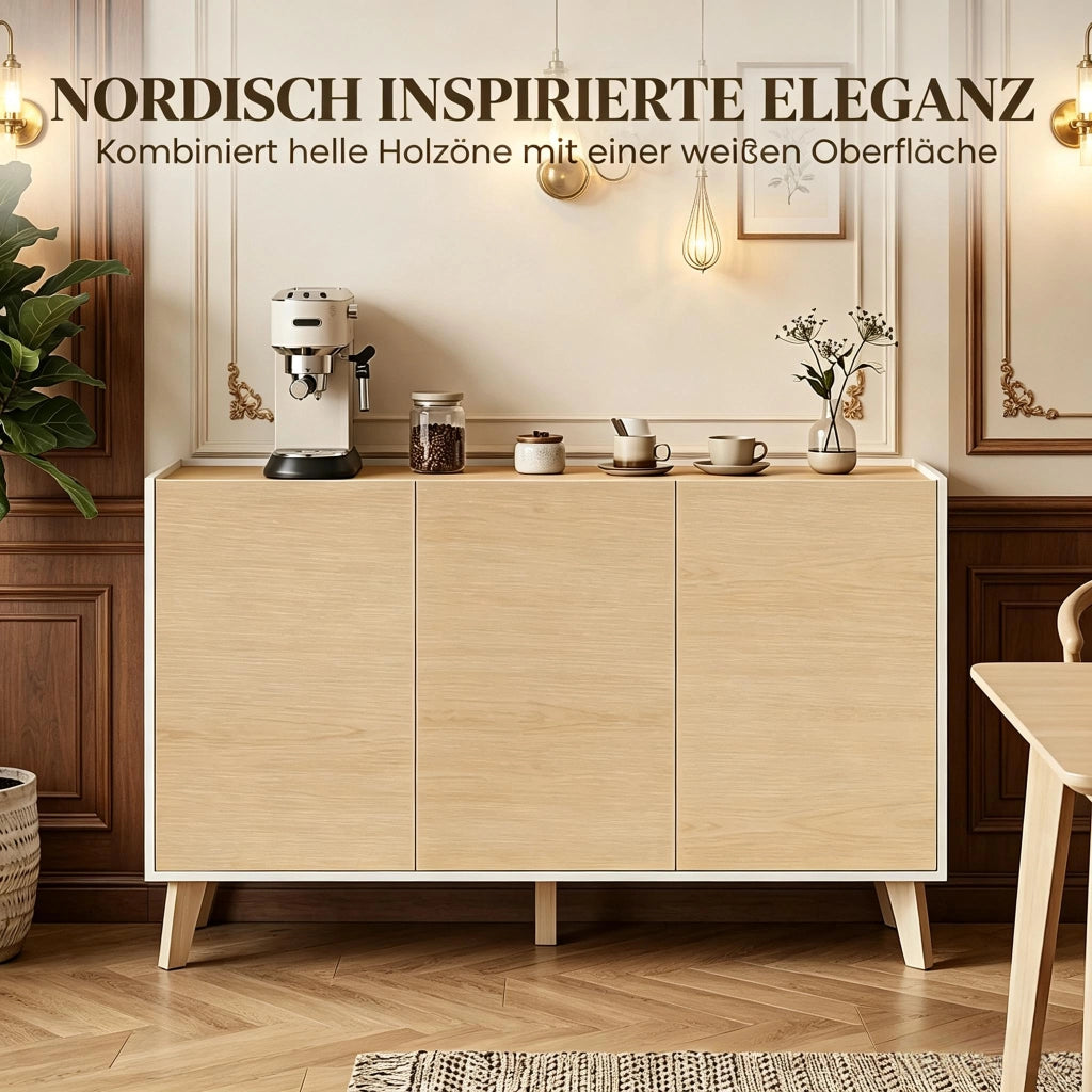 MADIA Nordica 120 cm Naturale/Bianco in MDF
