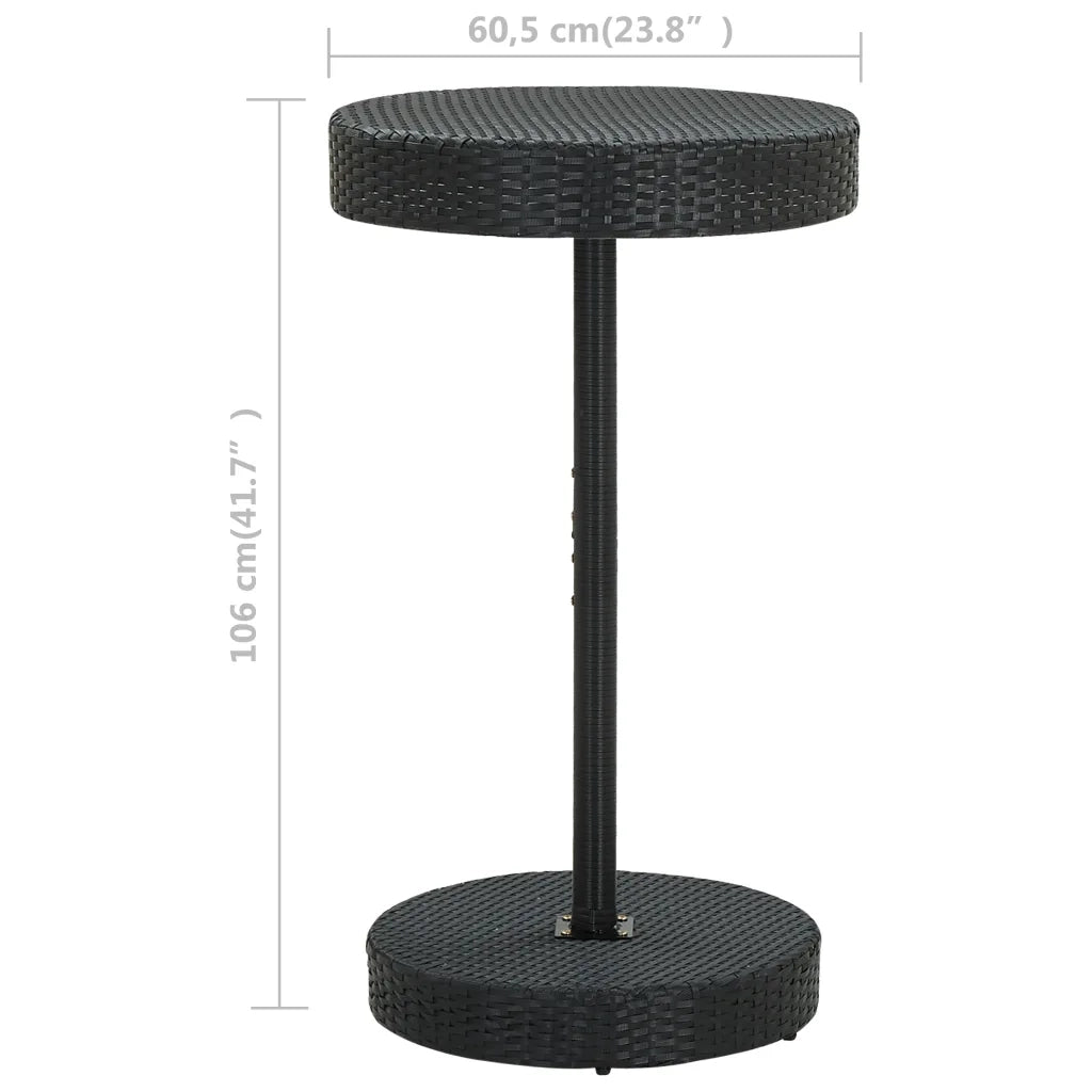 Tavolo da Giardino Nero 60,5x106 cm in Polyrattan 45856