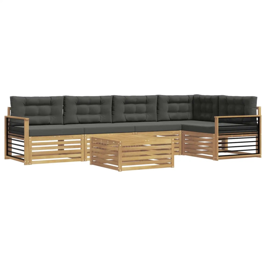 Set di divani da esterno 6 pz Bianco e Antracite Poliestere 3390537