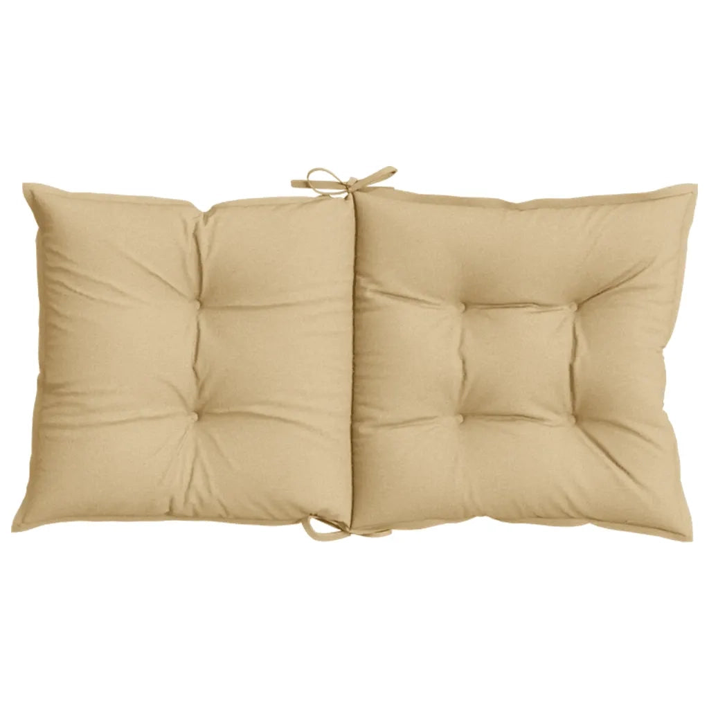 Cuscini Sedia Schiena Bassa 2 pz Beige MÃ©lange 100x50x7 Tessuto