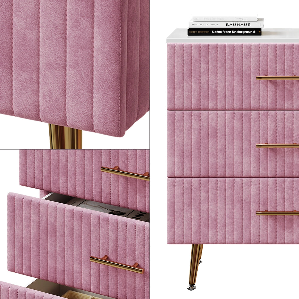 Vicco Cassettiera rosa 70 x 78.5 cm con 3 cassetti
