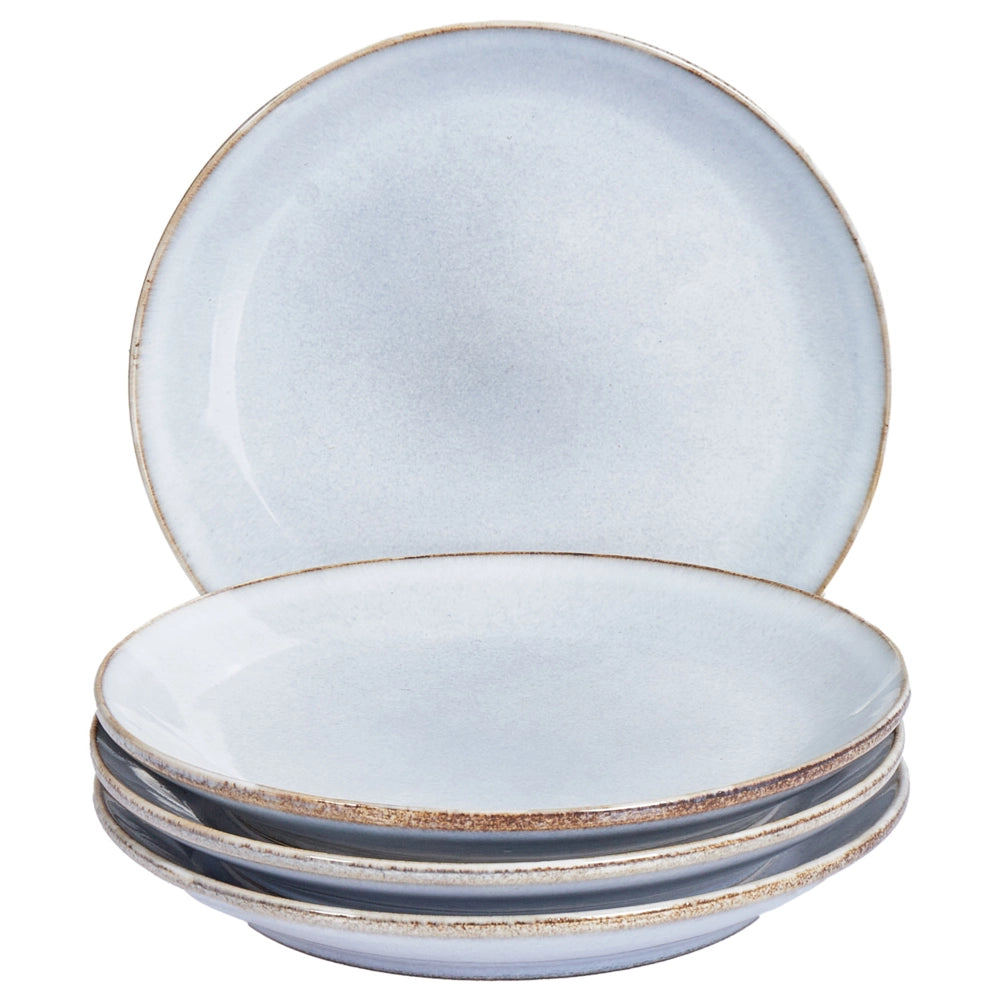 Set di 4 piatti da dessert Azzurro Gres caolino fatto a mano con smalto reattivo Piatto da dessert Cucina Sala da pranzo