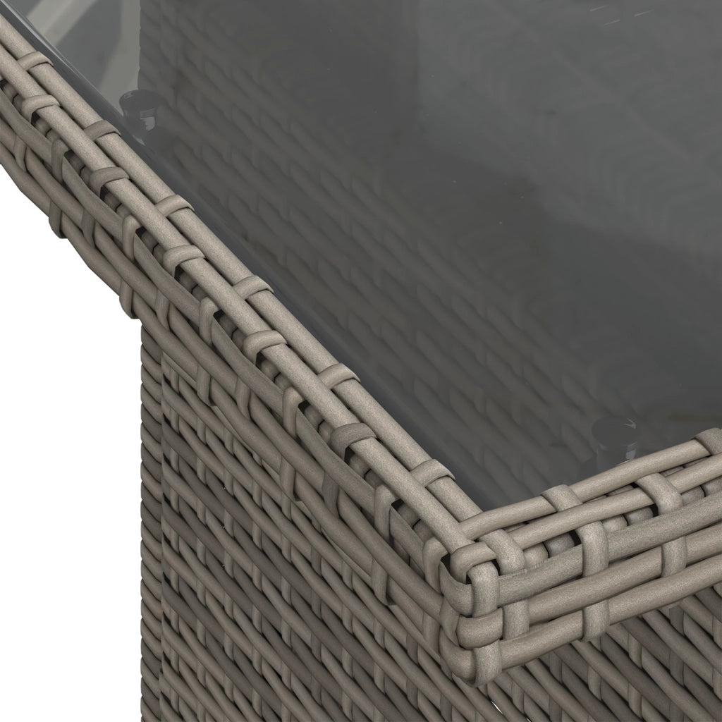 Set di Divani da Giardino  7 Pezzi con Cuscini Grigio Poli Rattan
