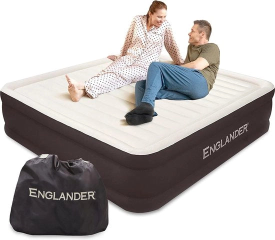 Letto a Doppia King Size Inflato con Pomp Integrata - Letto Opzionale di Alta Qualità per Due Persone per la Casa, il Viaggio e il Campeggio - Elevato Comfort e Qualità