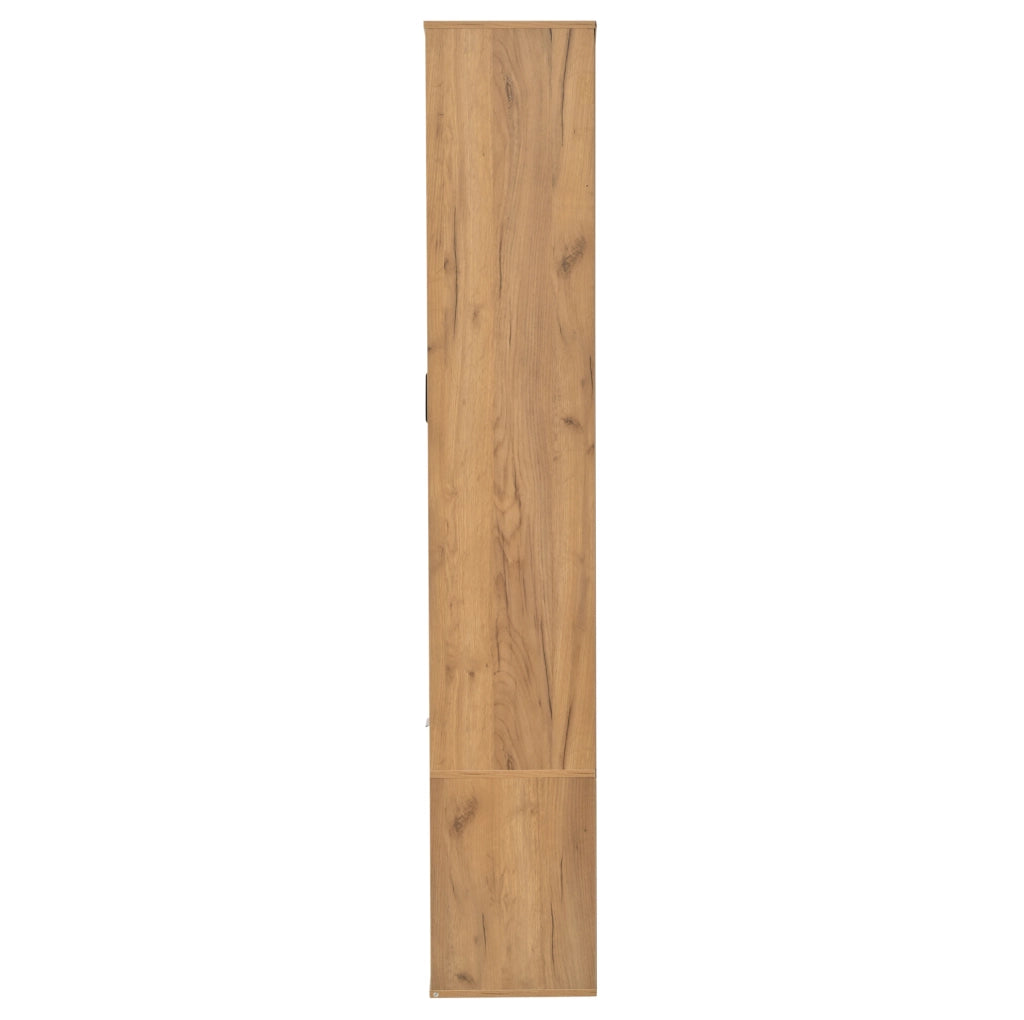 Armadio ingresso 100x33x190 cm in truciolare naturale con specchio e 9 vani