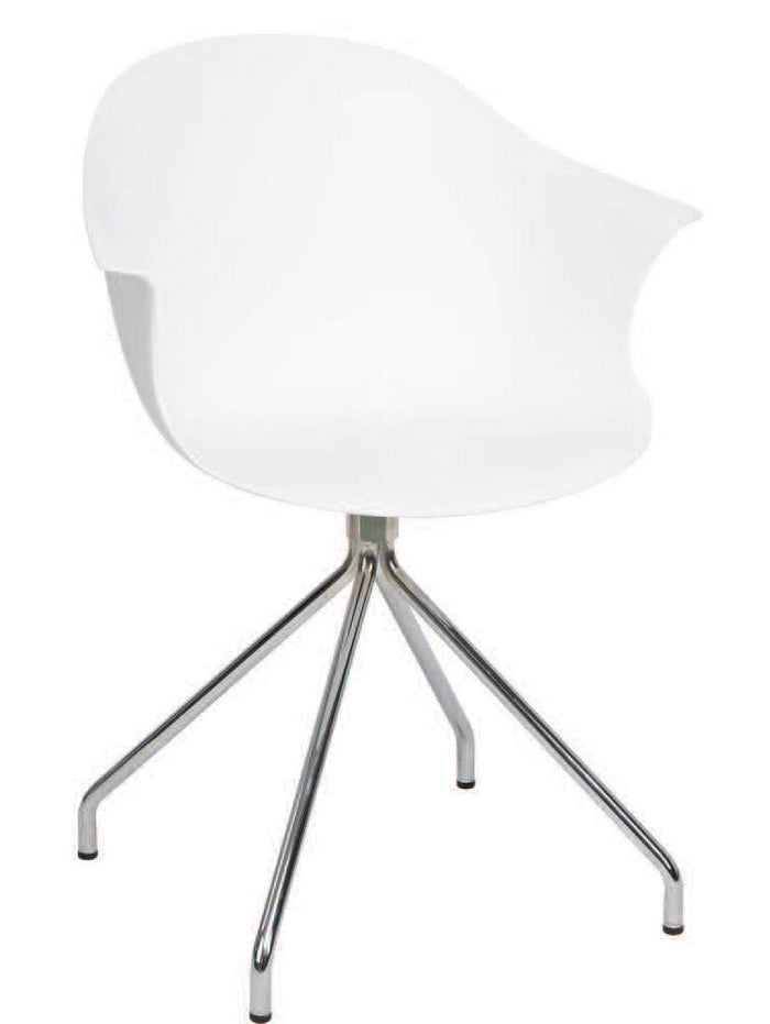 Sedia Moderna 53x61,5x80 cm in Metallo e Polipropilene Bianco