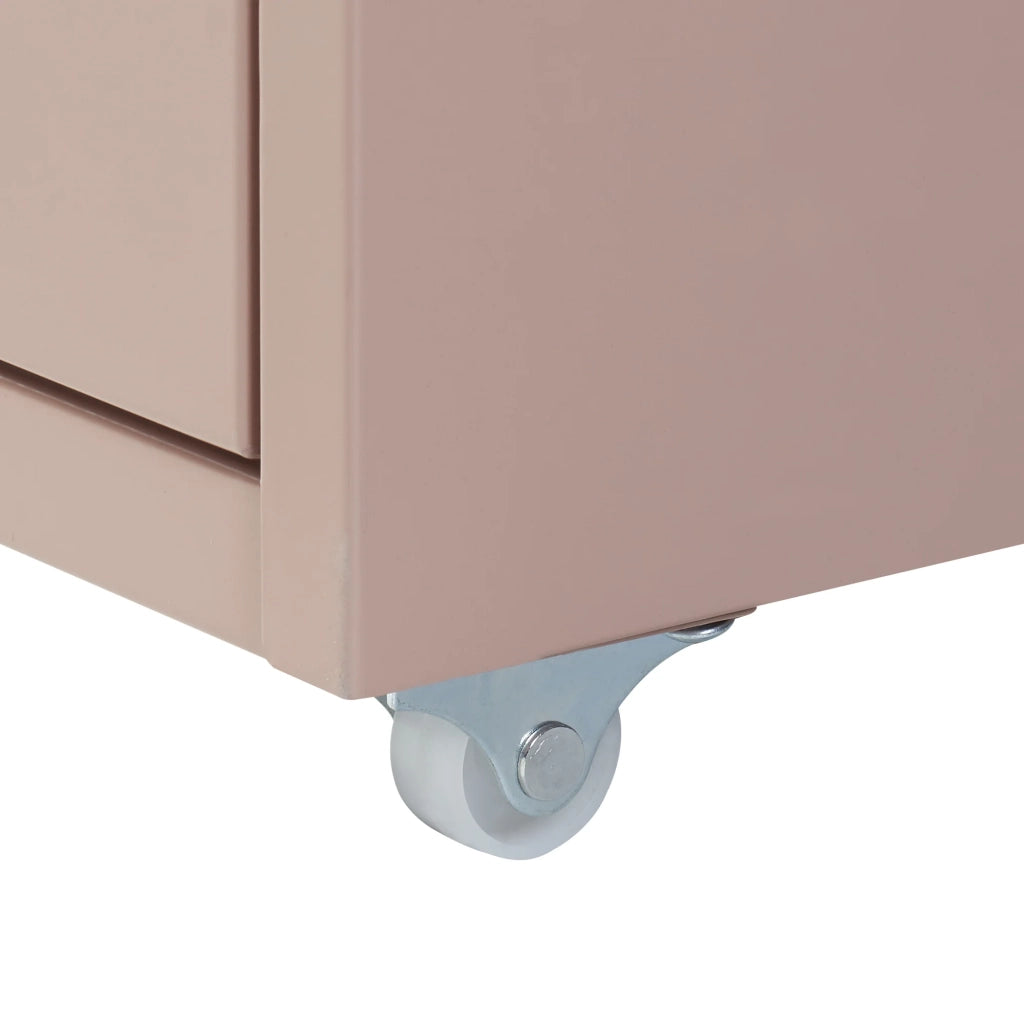 Mobiletto da ufficio mobile contenitore su ruote con 5 cassetti 69 x 28 x 41 cm marrone chiaro 03_0009102