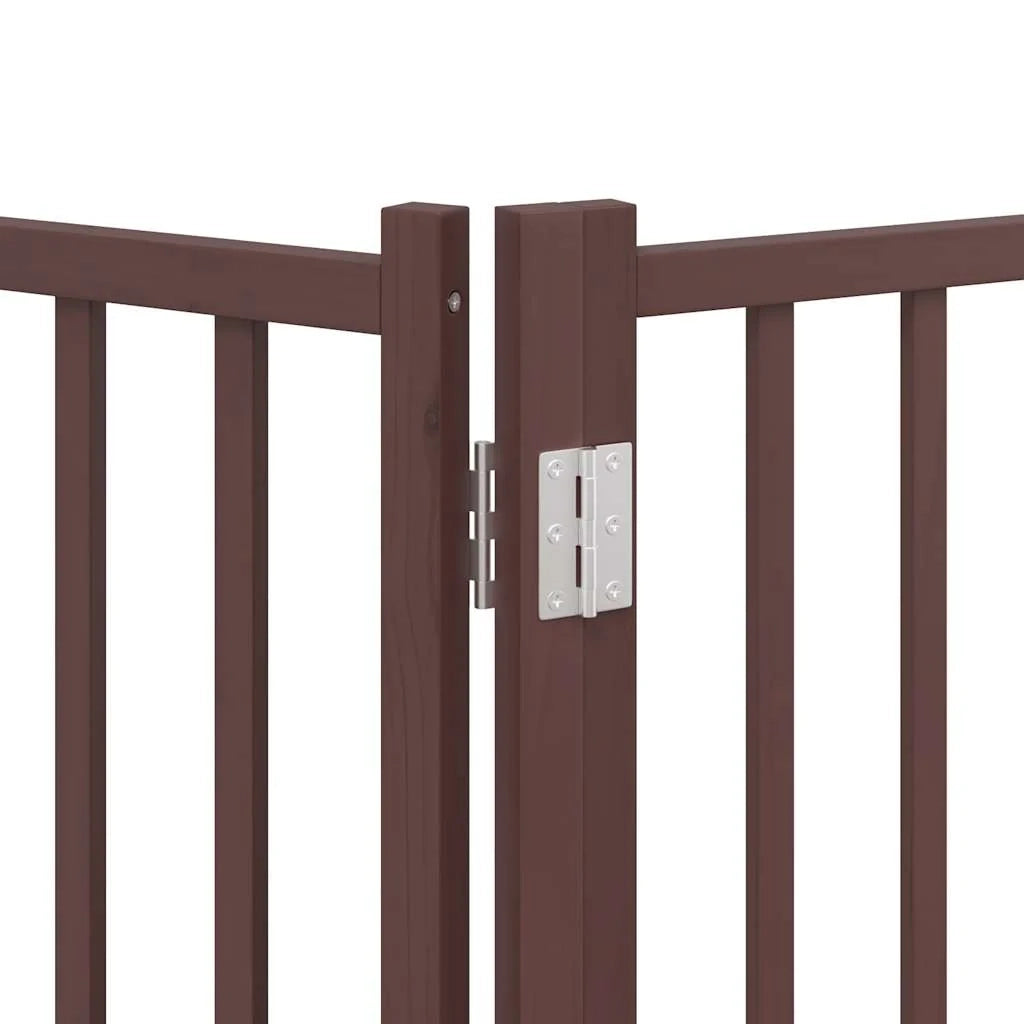 Cancelletto di sicurezza per animali domestici porta pieghevole 12 pannelli legno di pioppo marrone 02_0023170