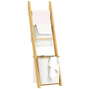Mobile Bagno in Bamb¨´ con Cesto e Portasciugamani ¨C zephmum ¨C Crema 48L