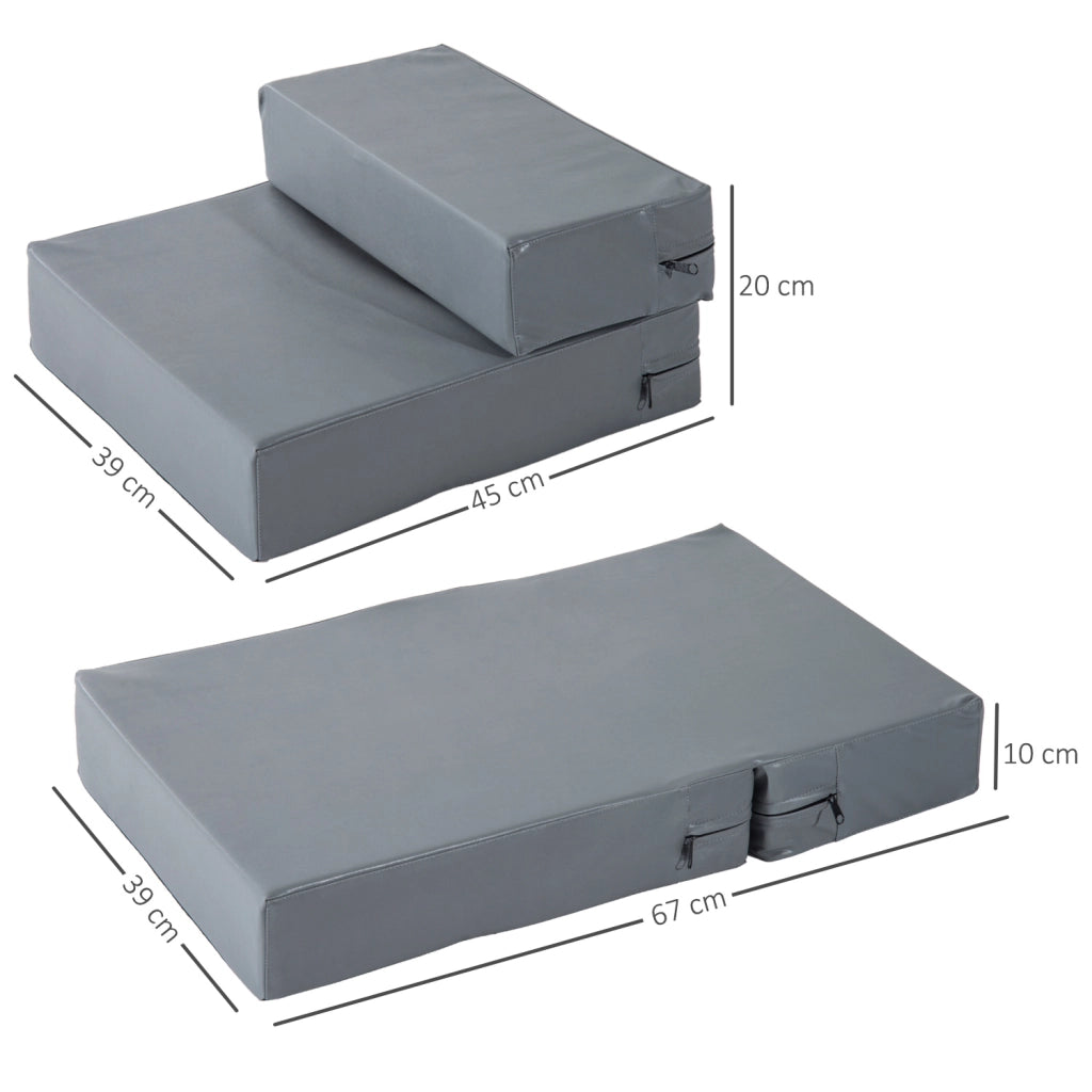 Scala per cani e gatti pieghevole 2 gradini ¨C zephmum ¨C grigio 20 cm