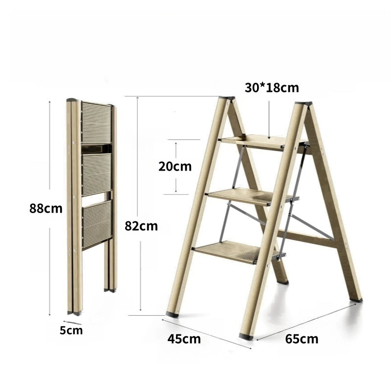 Scaletta Pieghevole 3 Gradini Antiscivolo Portatile ¨C MINIMAL ¨C Leggera, Portata 150 kg