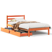 Letto singolo | Letto per adulti | Letto senza Materasso Marrone Cera 75x190 cm in Legno di Pino