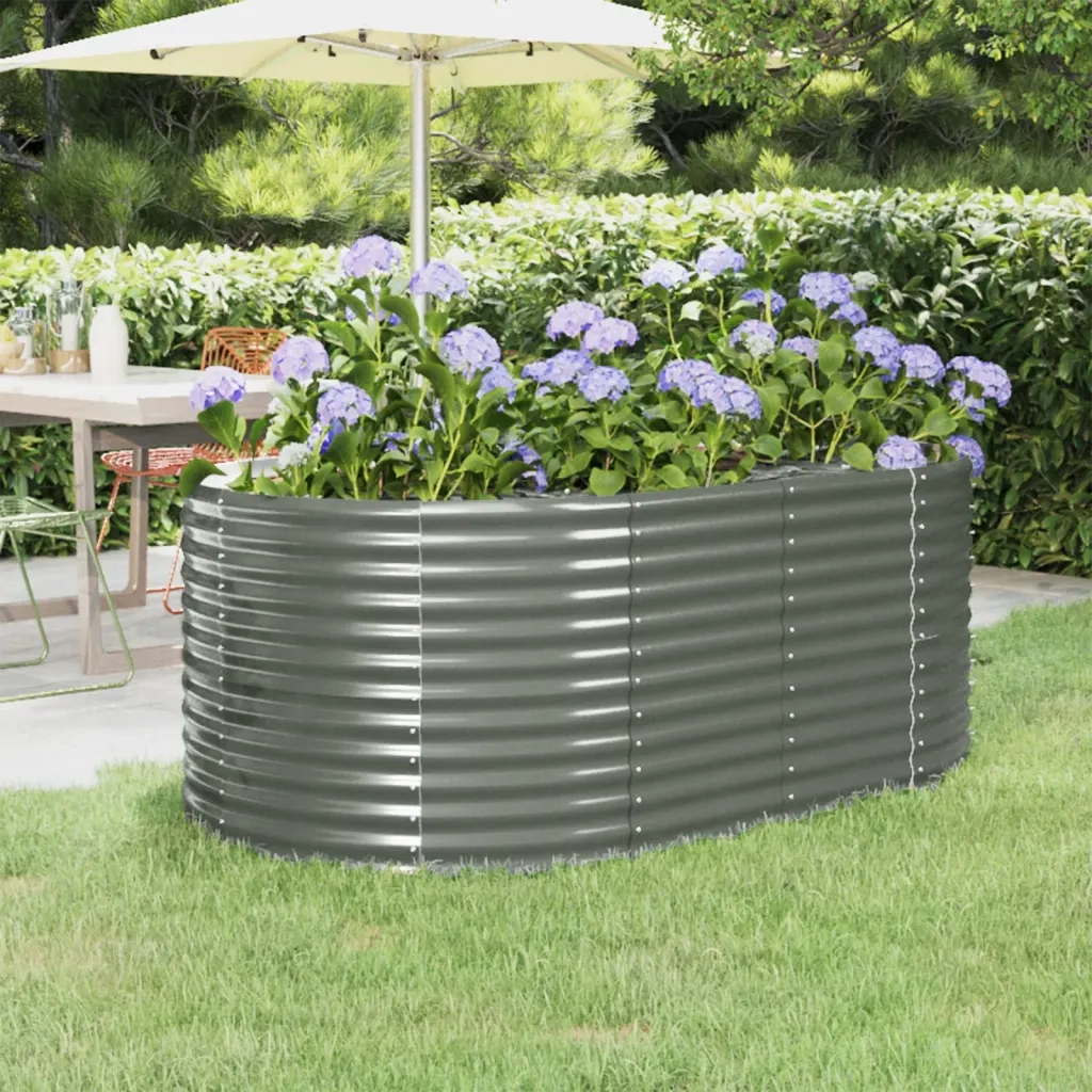 Letto Giardino Acciaio Verniciato a Polvere 175x100x68cm Grigio