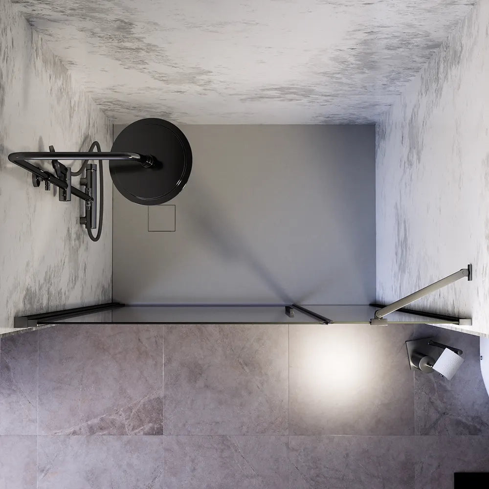 Porta doccia 106-111cm apertura a battente con profili cromati e vetro da 6mm opaco h195 | Elba