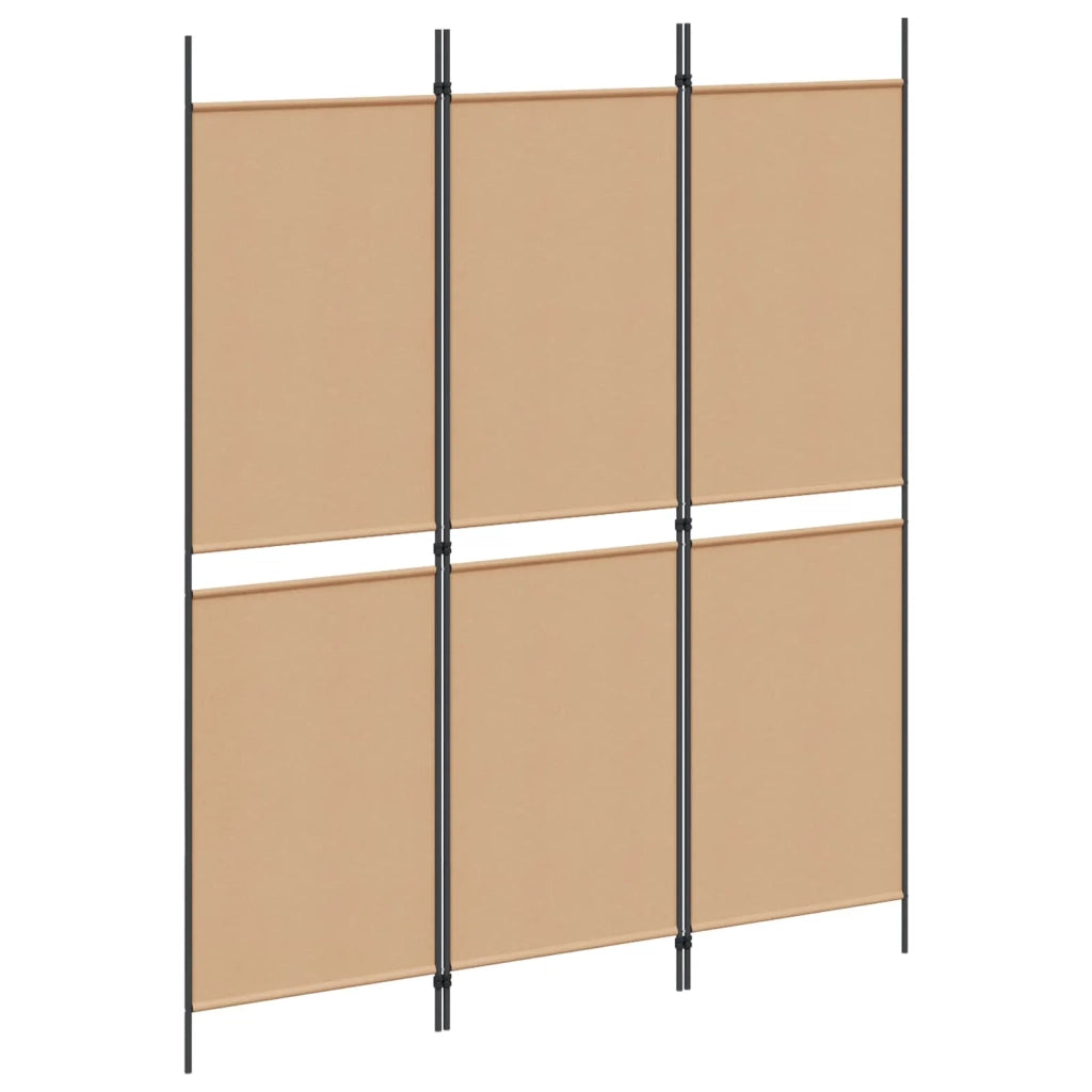Divisorio Ambienti | Divider per stanze | Paravento a 3 pannelli Beige 150 x 180 cm Tessuto