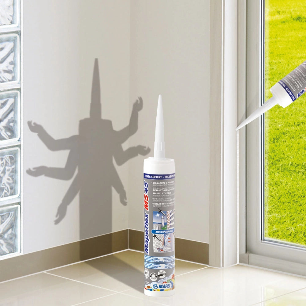 Mapeflex ms45 sigillante e adesivo elastico universale mapei 300 ml *** colore- grigio cemento - 113, confezione 1
