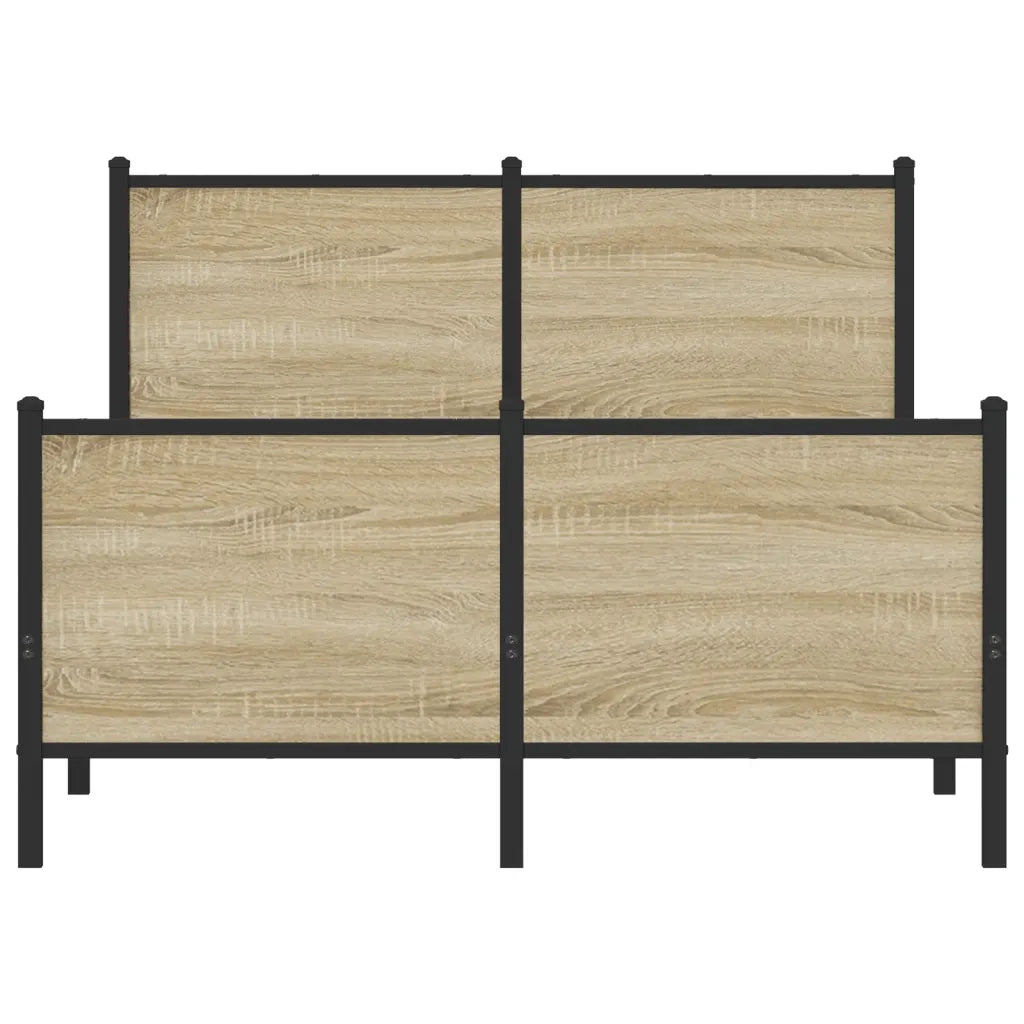 vidaXL Giroletto senza Materaso in Metallo Rovere Sonoma 120x200 cm