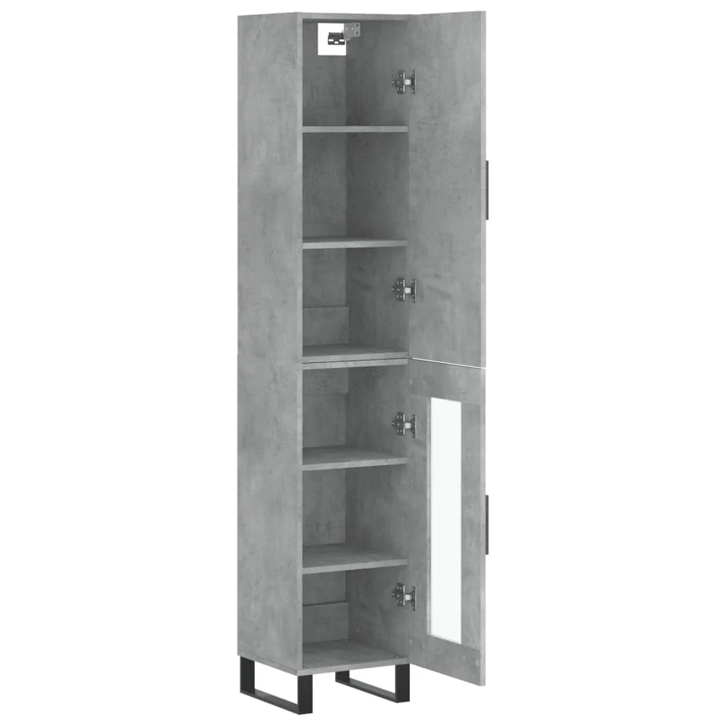 Buffet credenza cassettiera mobiletto mobile contenitore organizer cucina soggiorno salotto alto 34,5 x 34 x 180 cm legno ingegnerizzato grigio 02_0034378