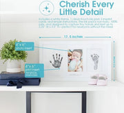 Kit per creazione di impronte digitali e piedi del neonato con supporto per inchiostro sicuro per neonati, bianco, ricordo della nascita, dono per ogni nuova mamma