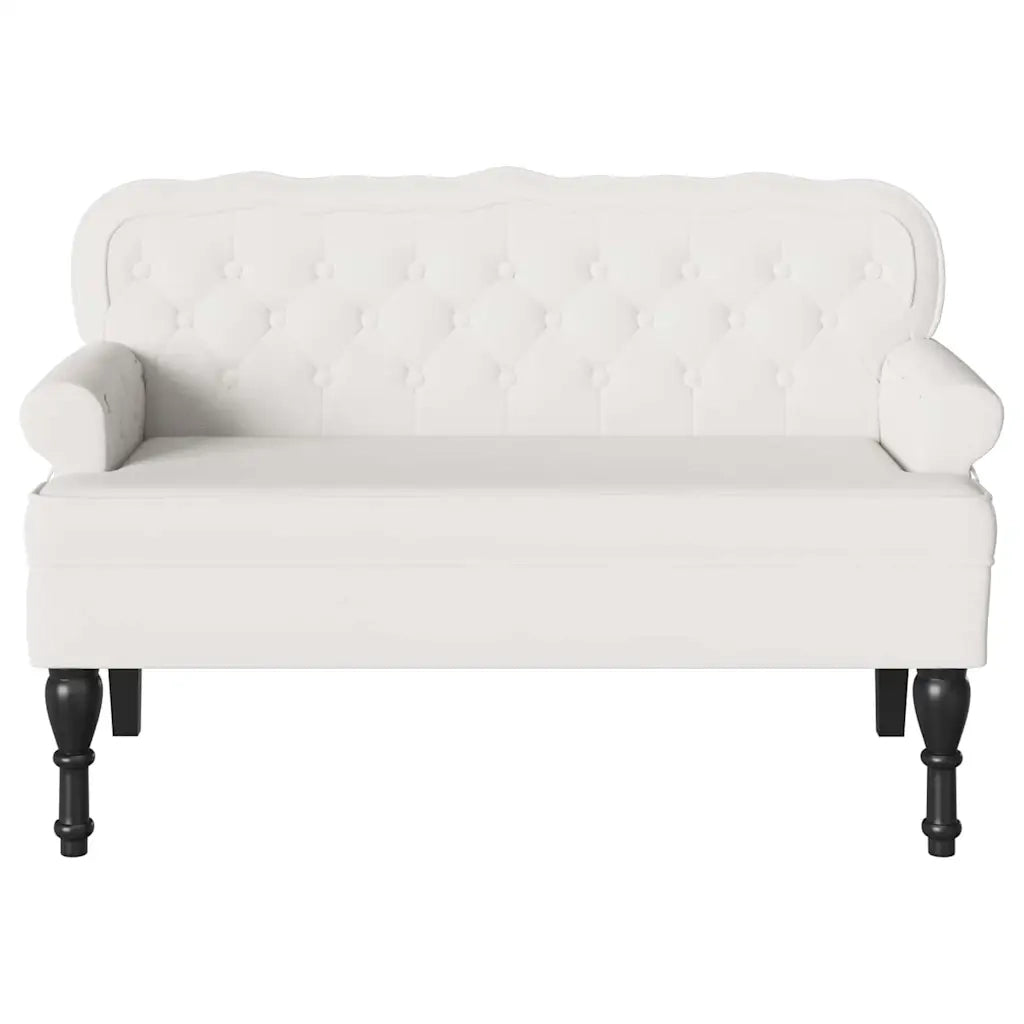Panca Chesterfield Bianco 119,5 x 64,5 x 75 cm Pelle Sintetica