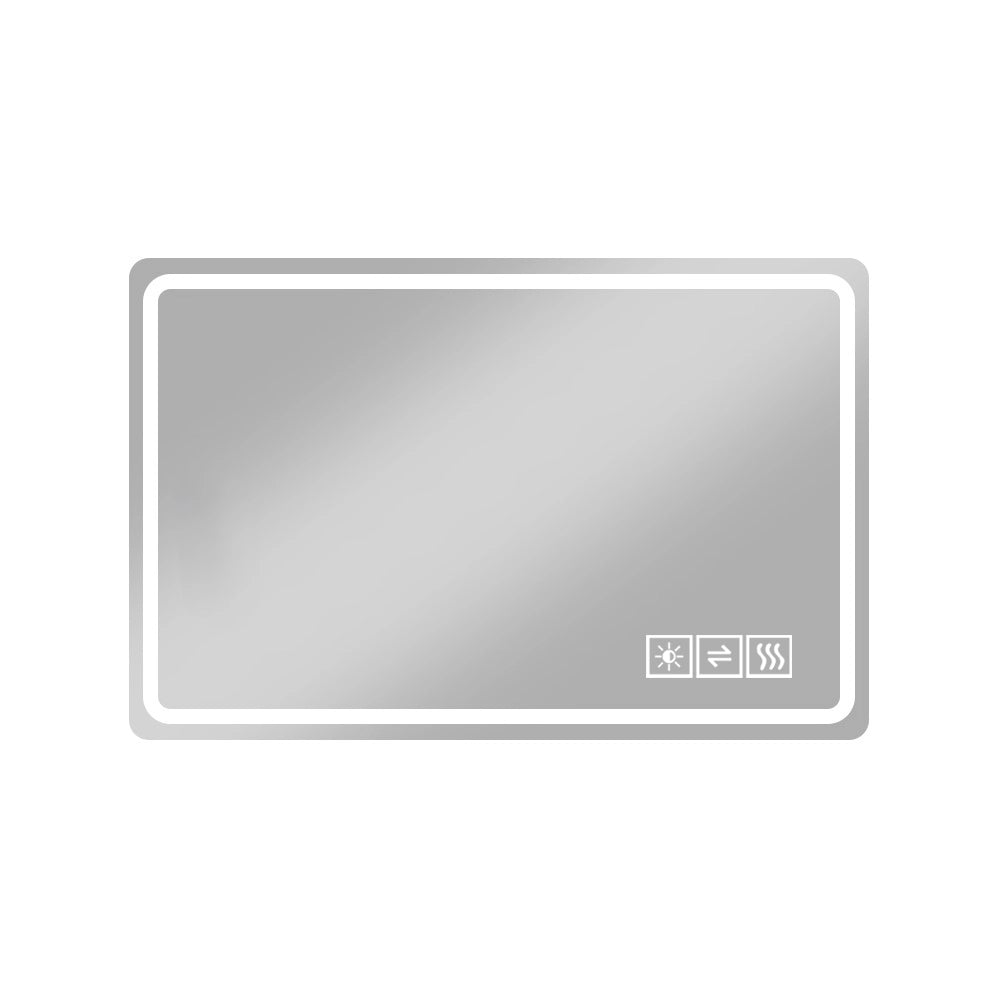 SPECCHIO LED BAGNO ROTONDO 60x100 cm Vetro e Metallo Argento