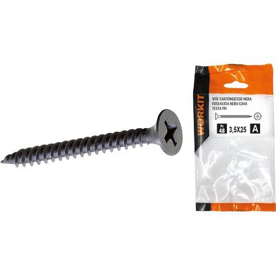 VITE CARTONGESSO TTP SELF WORKIT - FOSFATATA NERA CAVA PH MM 3,5X45 CF=PZ 30- 5 confezioni