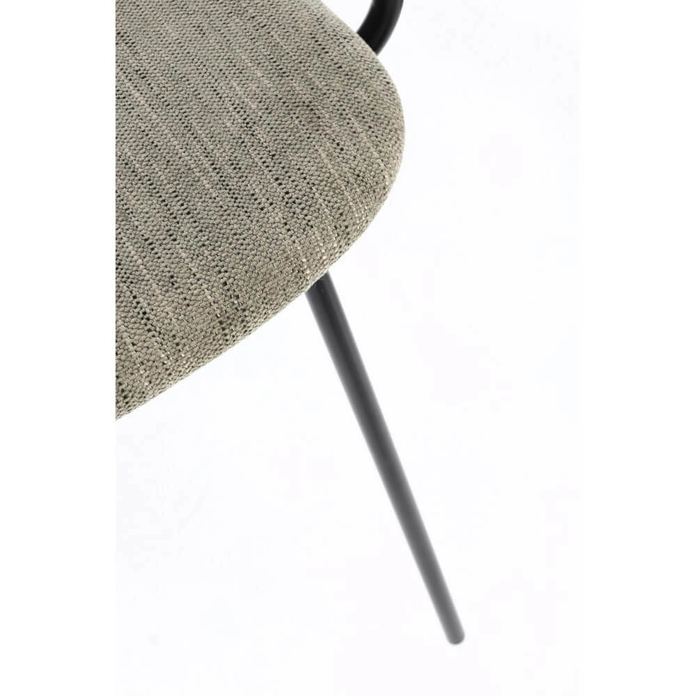 Set di 2 Sedie con Braccioli Metallo Legno e Seduta Imbottita - VIVIANA