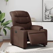 Poltrona Reclinabile Elettrica Marrone in Similpelle 3206587