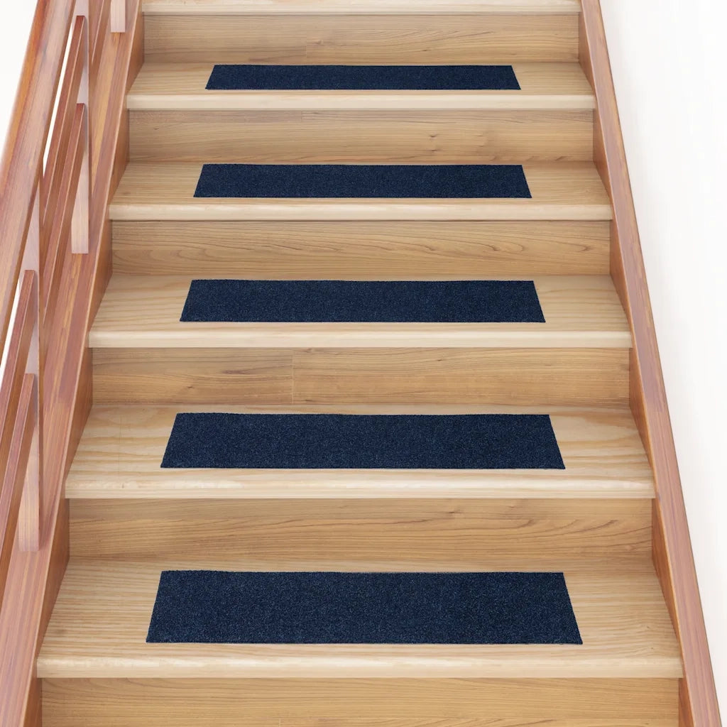 Tappetini per scale autoadesivi 30 pz | Gradini per Scale 76x20 cm blu navy rettangolari