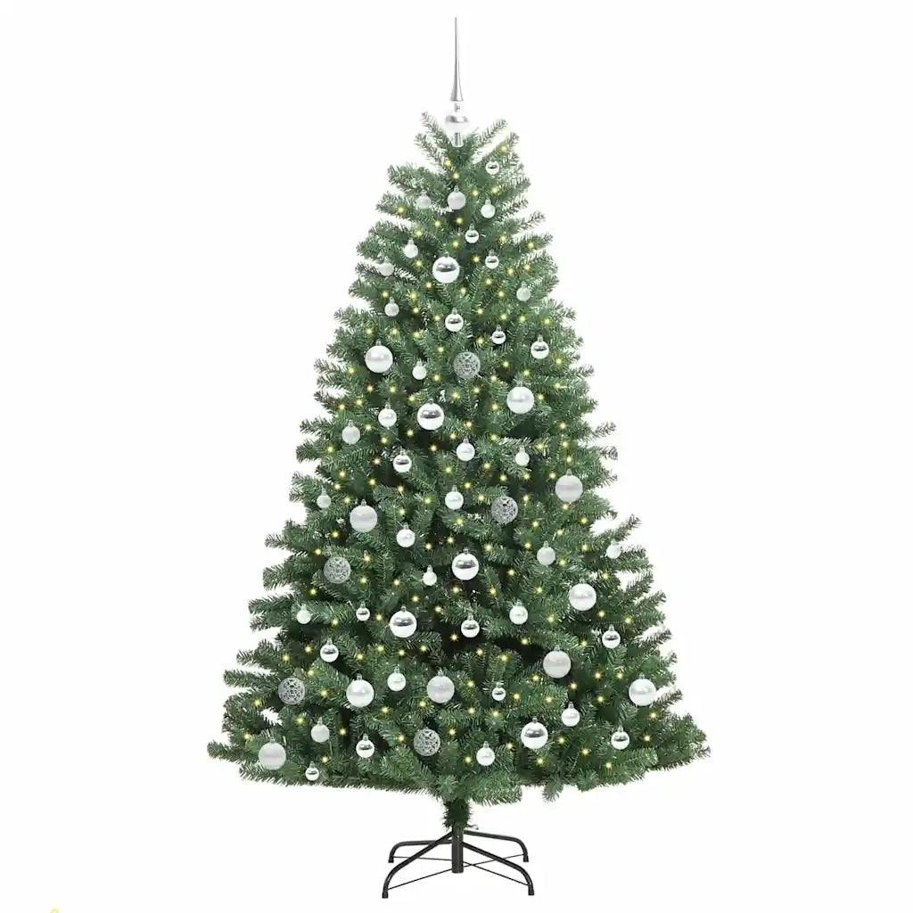 Albero di Natale Artificiale con Rami Pieghevoli Verde 180 cm 3395492